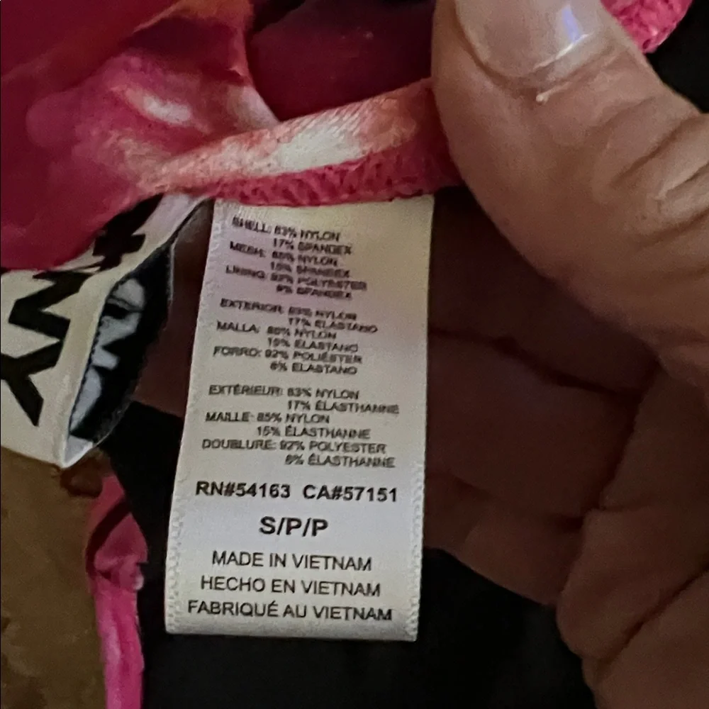 DKNY Vibrant Pink and Black One-Piece Swimsuit - Picture 7 of 7